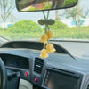 Handmade Crochet Car Pendant Decoration Bluebell Flower Rearview Mirror of The Car Hanging Keychain Accessori