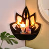 1 piece of creative simple nail wall storage display rack (without nails), black simple lotus shape wall decoration pendants