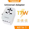 TESSAN 65W GaN Travel Adapter Universal Socket with 2 USB 3 Type C