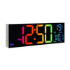 Large Digital Wall Clock, Big LED Display with Remote, 8 RGB Color, Alarm, DST, Temperature for Living Room, Kitchen
