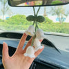 Handmade Crochet Car Pendant Decoration Bluebell Flower Rearview Mirror of The Car Hanging Keychain Accessori