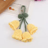 Handmade Crochet Car Pendant Decoration Bluebell Flower Rearview Mirror of The Car Hanging Keychain Accessori